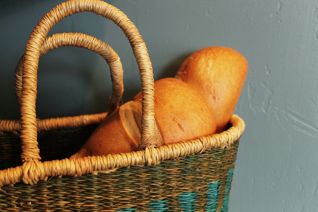 bread with blue wall