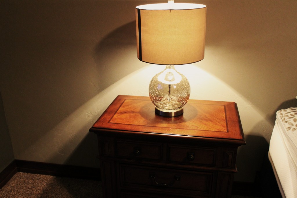 lamp on nightstand