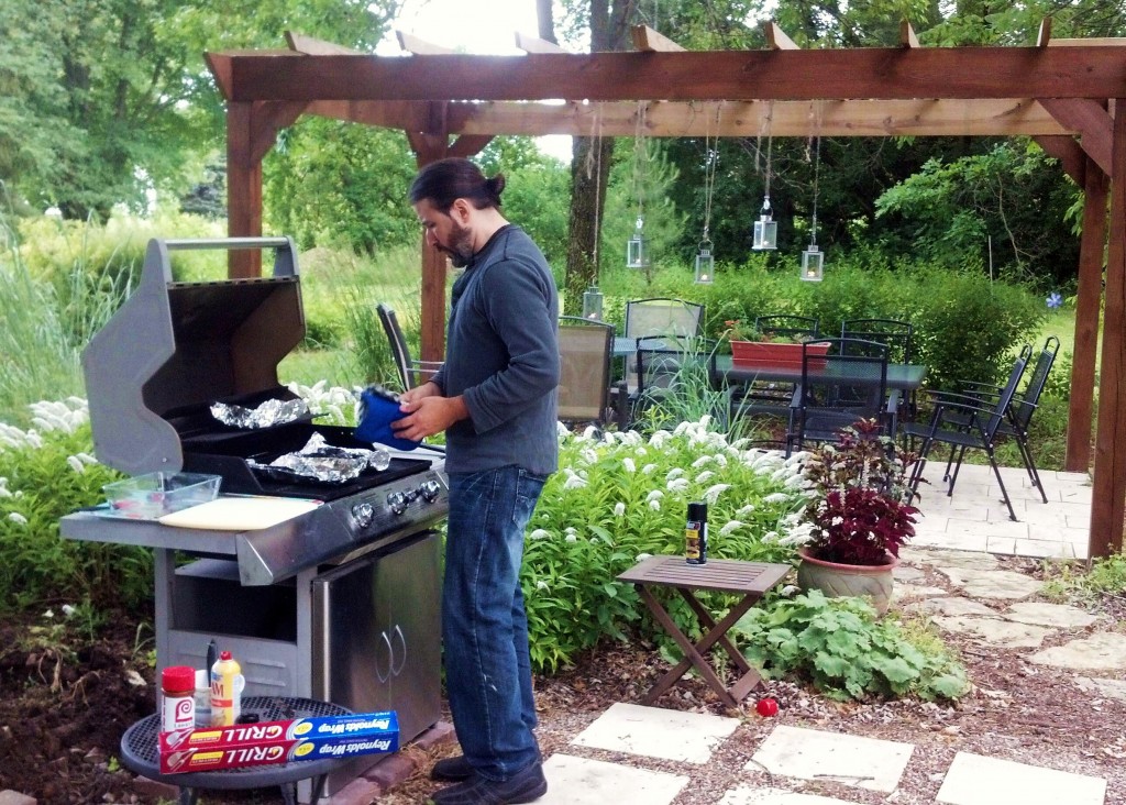 nick grilling for ann dinner 2013