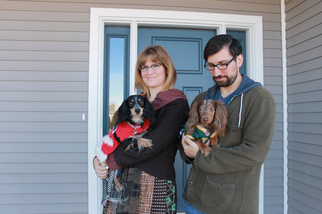 mike, katie and dogs