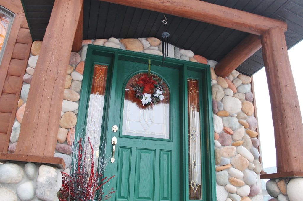 green front door