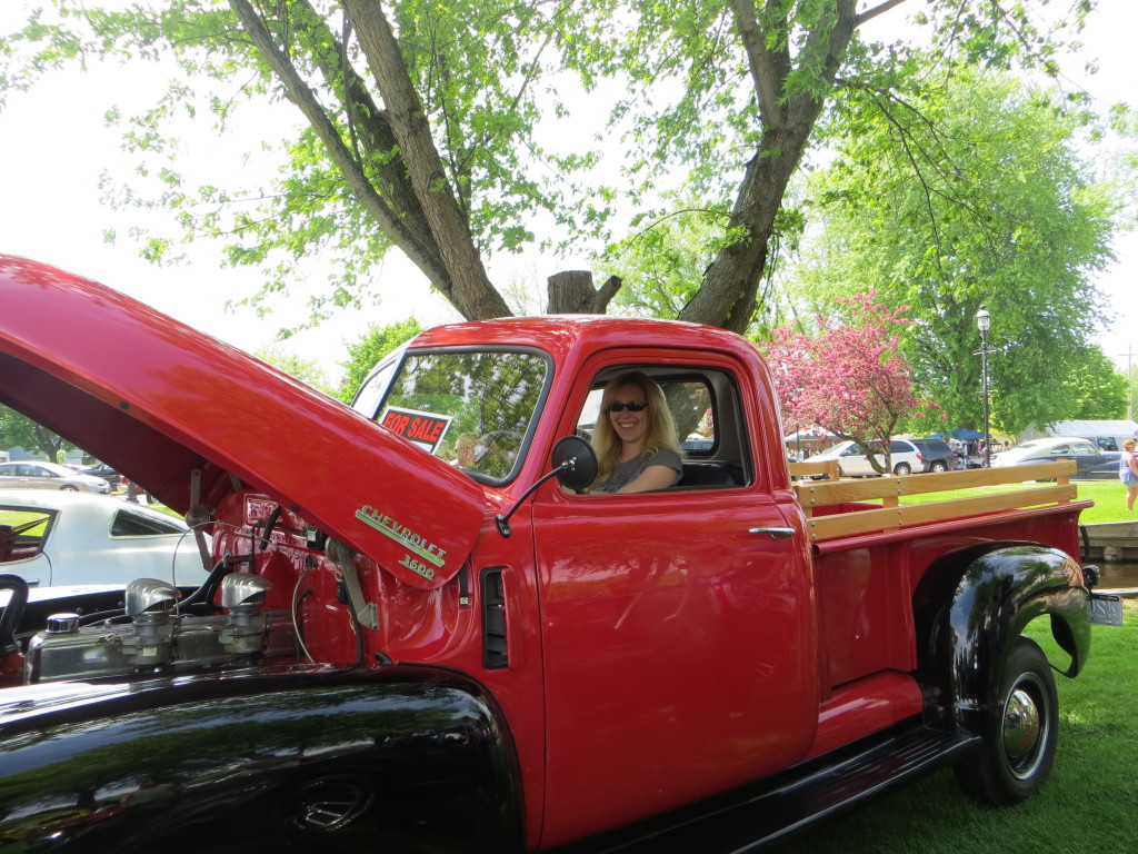 me in truck at omro car show