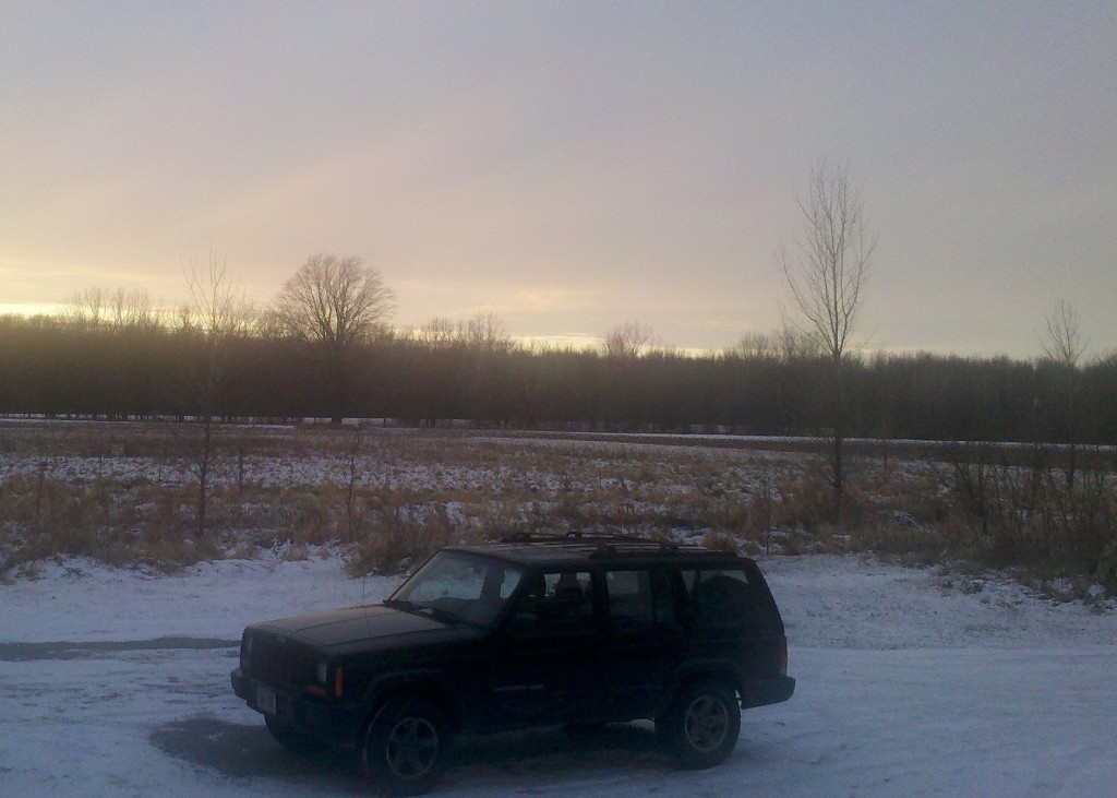 my jeep cherokee winter pic
