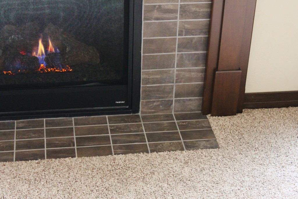 tile fireplac with tile hearth
