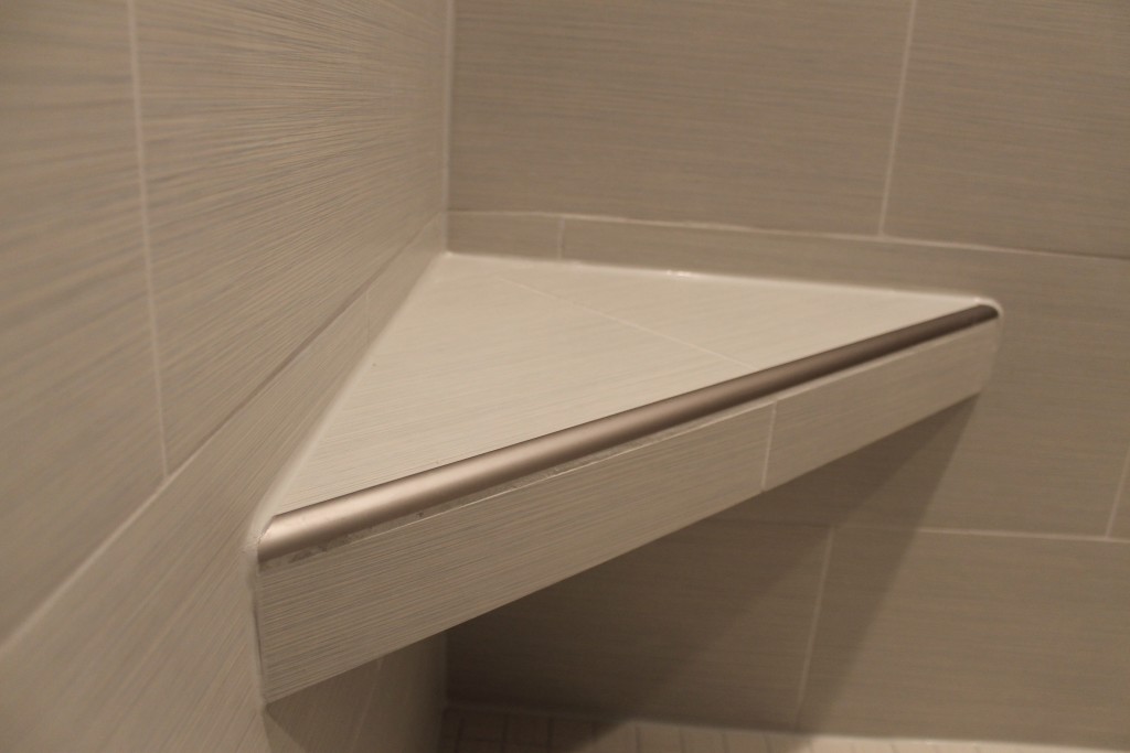 tile shower seat detail