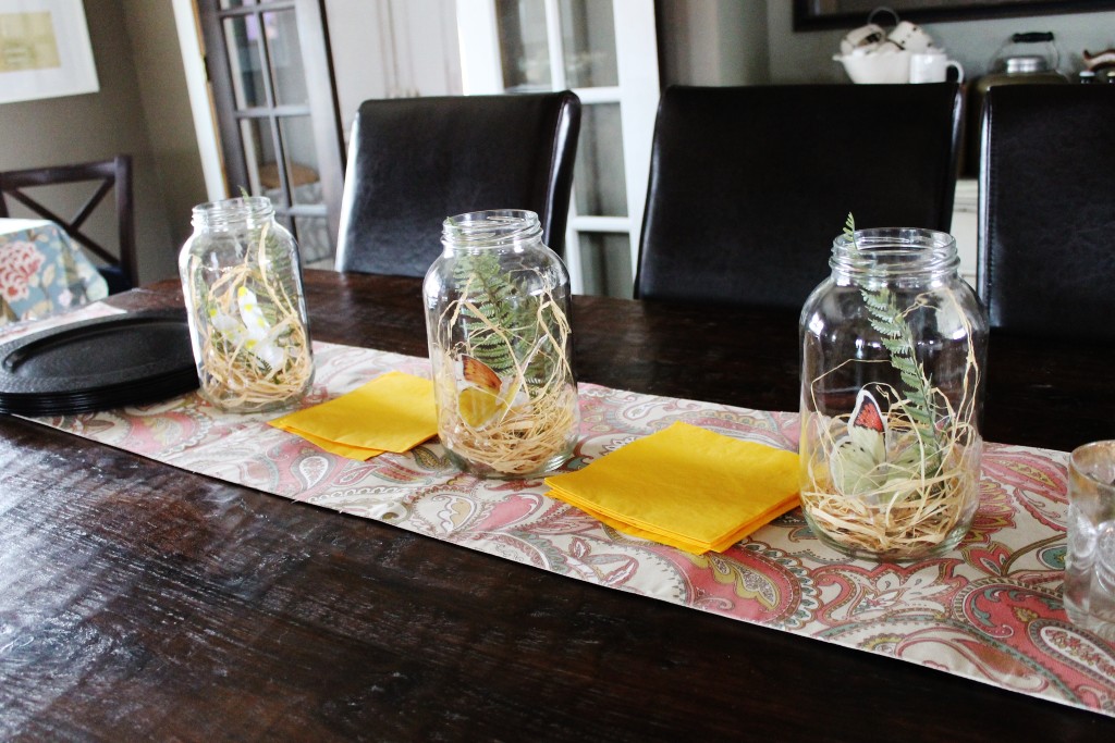 jars on easter table trio