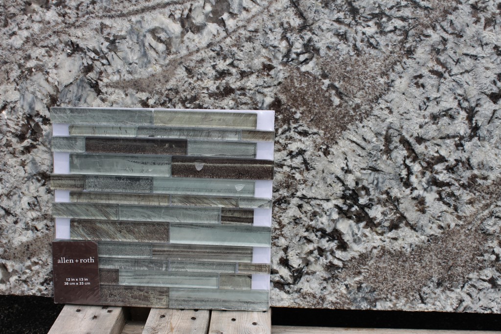 Lennon granite slab with backsplash tile