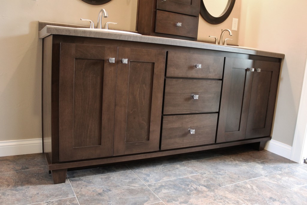 Meyer double vanities with furniture legs