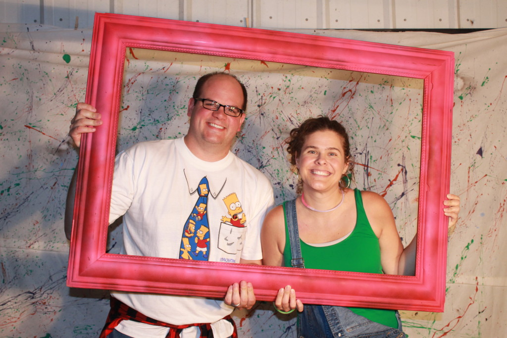 justin and andrea at 90's party