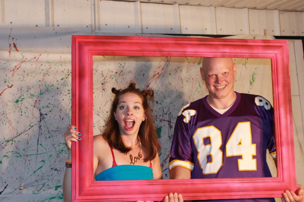 rae and keith at 90's party