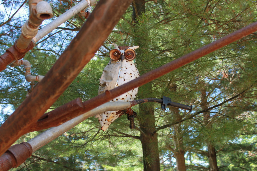 recycled metals garden owl (2)