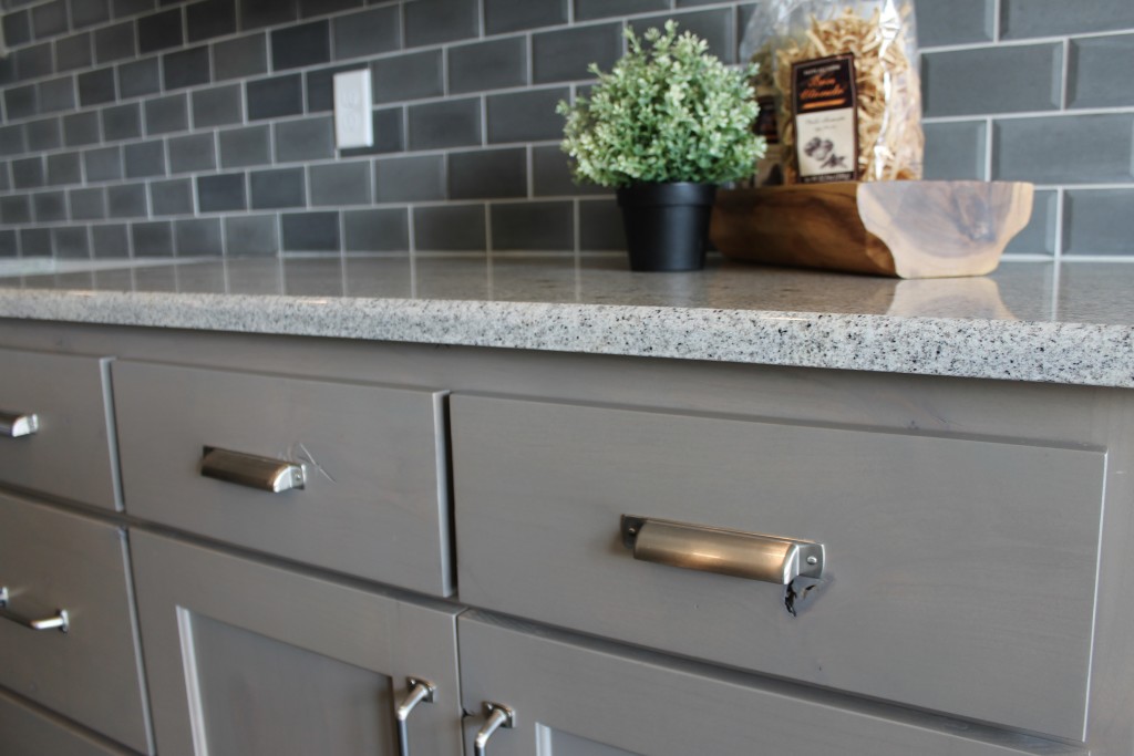 beechwood kitchen with rustic stain and bin pull hardware