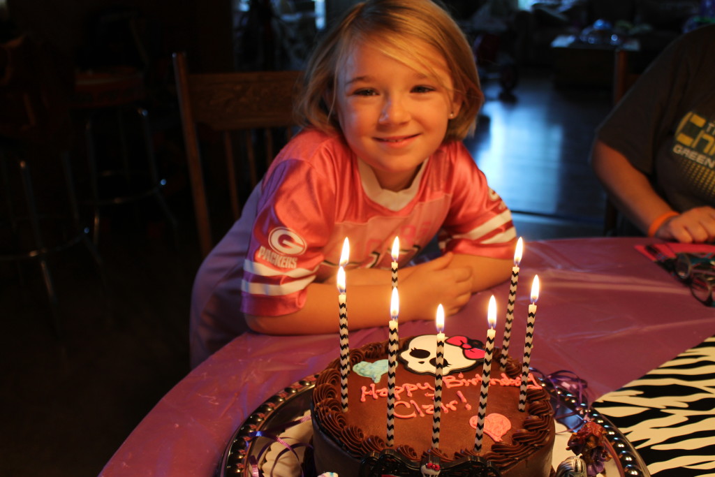 clair and her monster high cake 2015