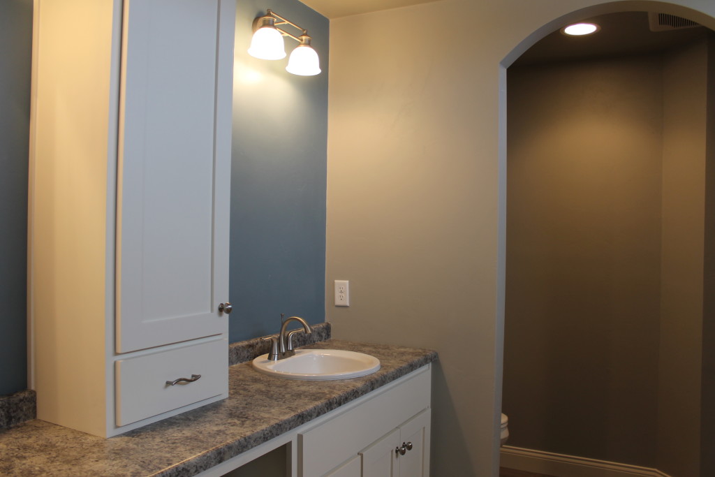 5341 vanity with double sinks and vanity divider in master bath