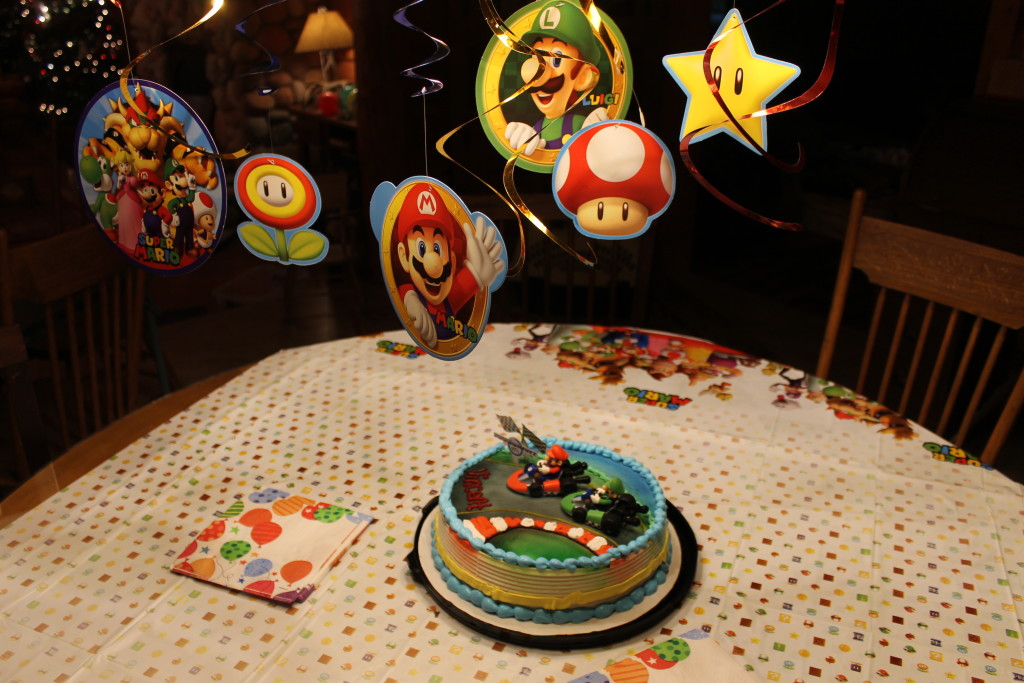 mario cake table