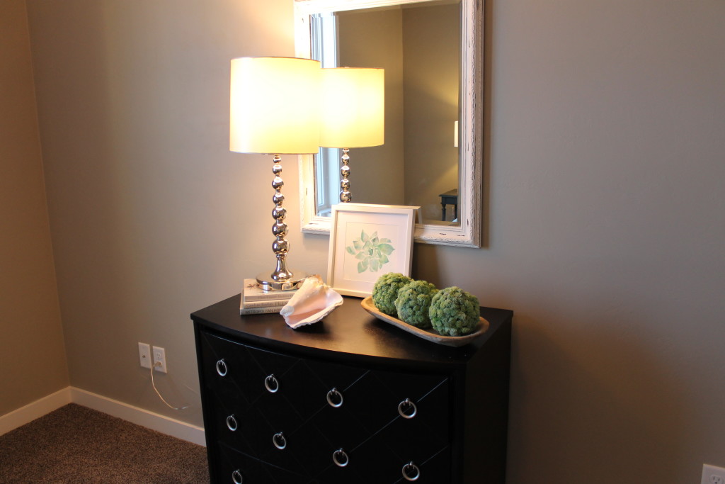 side table in bedroom