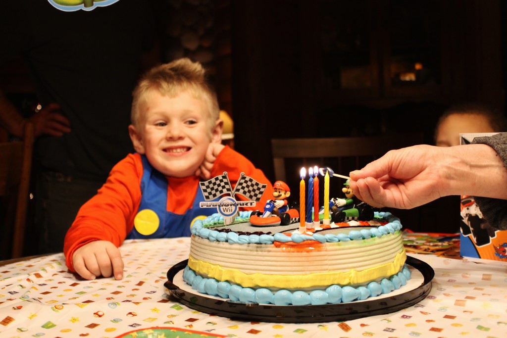 vincent excited over his cake