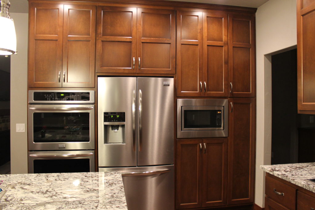 full wall of built-in cabinets