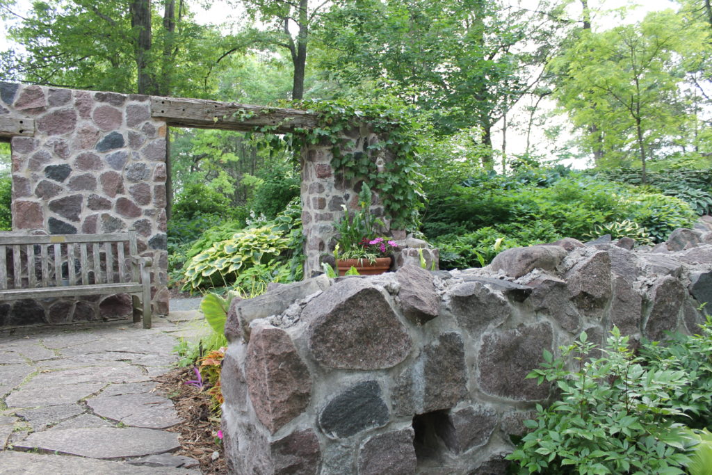 granite boulder stone wall shade garden gb botanical garden 2015