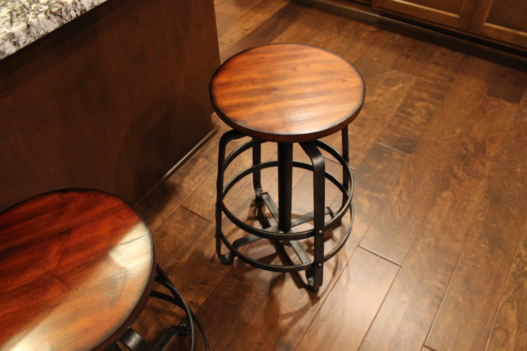 iron and wood stools
