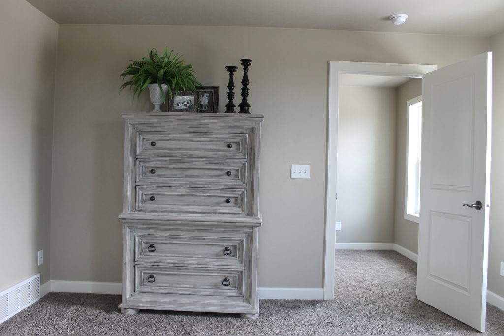 dresser redone in grey wash finish