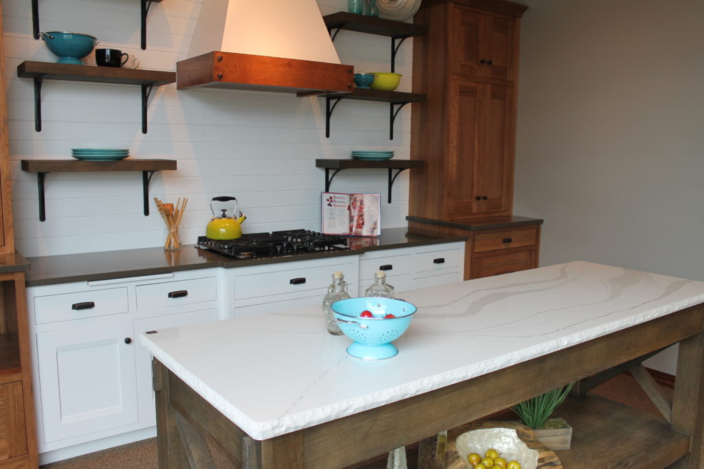 farmhouse-kitchen-with-mix-of-white-and-stained-cabinets